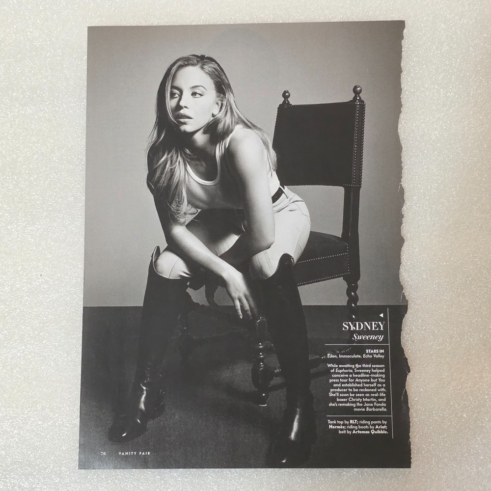 Sydney Sweeney Euphoria Vanity Fair Hollywood 2024 2025 Magazine Clipping Art